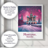 Vibrant Moscow Russia Saint Basils Cathedral Winter Travel Poster Canvas Wall Art Print Decor Picture Ready to Hang
