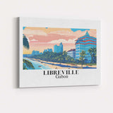 Retro Libreville Gabon Tropical Beach City Skyline Travel Poster Canvas Wall Art Print Decor Picture Ready to Hang
