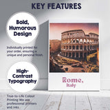 Classic Rome Italy Colosseum Golden Hour Travel Poster Canvas Wall Art Print Decor Picture Ready to Hang