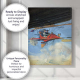 Retro Steampunk Airship Flying Machine Fantasy Illustration Canvas Wall Art Print Decor Picture Ready to Hang