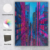 Neon New York City Skyscraper Street Nightscape Canvas Wall Art Print Decor Picture Ready to Hang