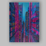 Neon New York City Skyscraper Street Nightscape Canvas Wall Art Print Decor Picture Ready to Hang