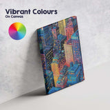 Colourful Modern City Skyline Urban Buildings Illustration Canvas Wall Art Print Decor Picture Ready to Hang