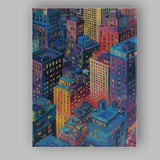 Colourful Modern City Skyline Urban Buildings Illustration Canvas Wall Art Print Decor Picture Ready to Hang