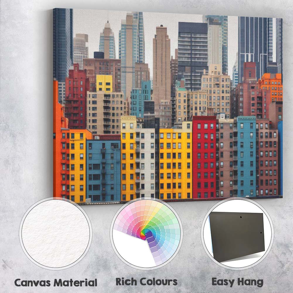 Colourful Modern City Skyline Urban Architecture Photography Canvas Wall Art Print Decor Picture Ready to Hang