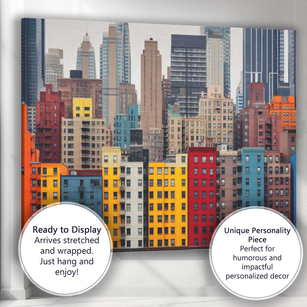 Colourful Modern City Skyline Urban Architecture Photography Canvas Wall Art Print Decor Picture Ready to Hang