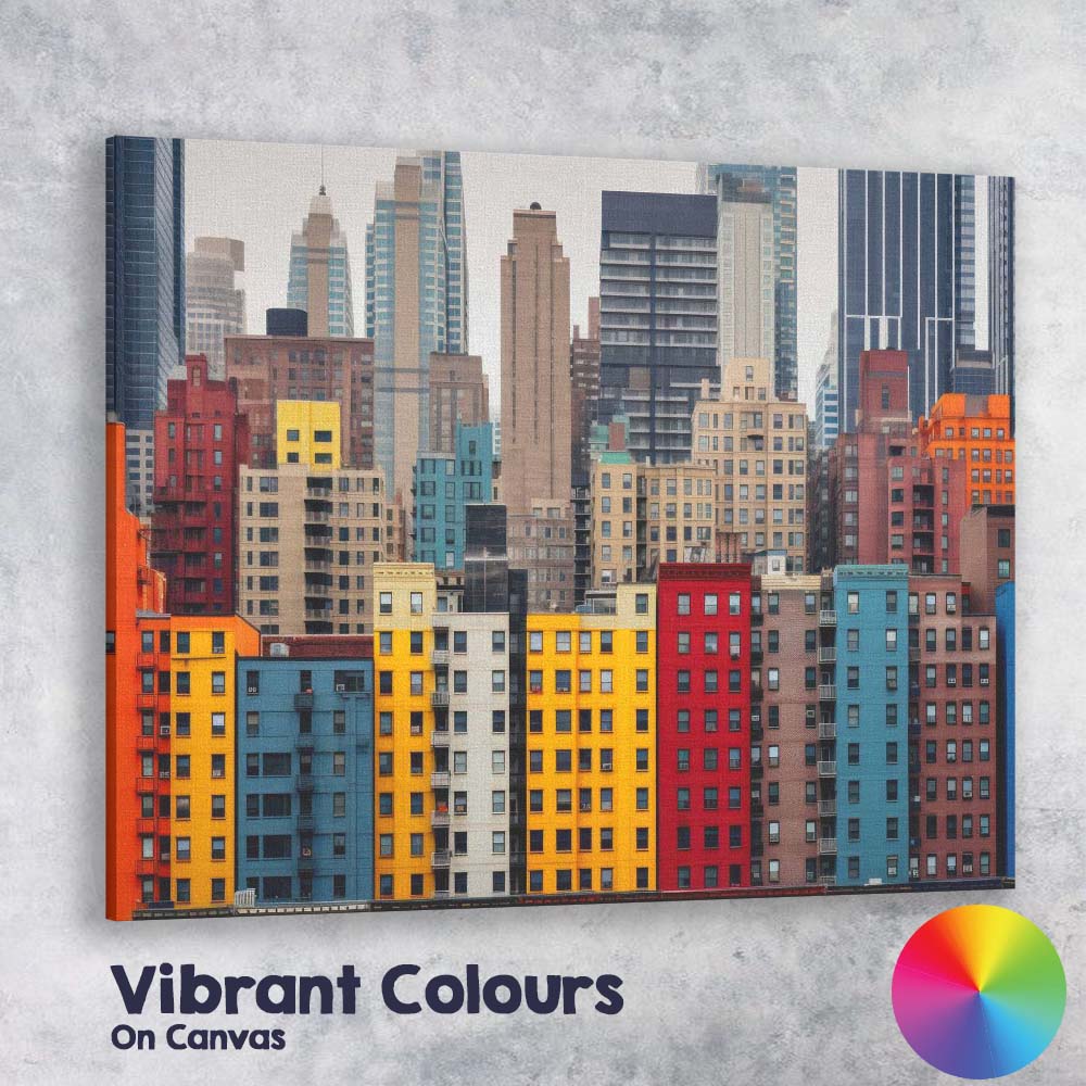 Colourful Modern City Skyline Urban Architecture Photography Canvas Wall Art Print Decor Picture Ready to Hang