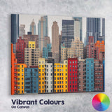 Colourful Modern City Skyline Urban Architecture Photography Canvas Wall Art Print Decor Picture Ready to Hang
