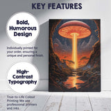 Fantasy Glowing Giant Mushroom Cave Landscape Surreal Sci Fi Canvas Wall Art Print Decor Picture Ready to Hang