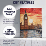 Abstract London Big Ben Westminster Sunset Collage Canvas Wall Art Print Decor Picture Ready to Hang