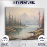 Serene Mountain Lake Soft Mist Landscape Painting Canvas Wall Art Print Decor Picture Ready to Hang