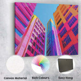 Vibrant Colourful Modern City Skyline Architecture Canvas Wall Art Print Decor Picture Ready to Hang