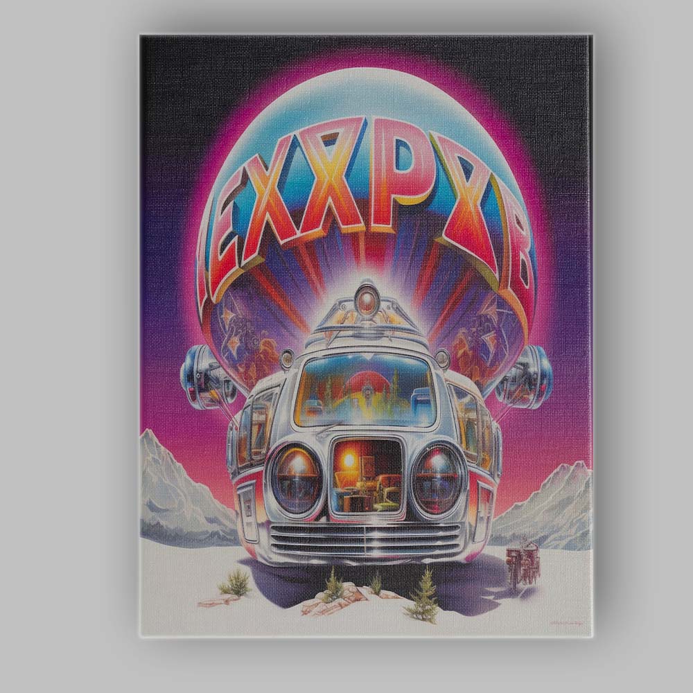 Retro Camper Van Expedition Travel Poster Canvas Wall Art Print Decor Picture Ready to Hang