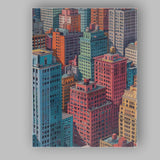 Pastel Metropolitan Skyline High Rise Buildings Cityscape Canvas Wall Art Print Decor Picture Ready to Hang