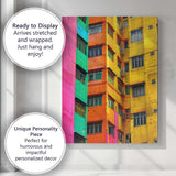 Colourful Contemporary Apartment Buildings Urban Architecture Canvas Wall Art Print Decor Picture Ready to Hang