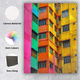 Colourful Contemporary Apartment Buildings Urban Architecture Canvas Wall Art Print Decor Picture Ready to Hang