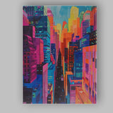 Bright Modern Metropolis Street View Colourful Skyscrapers Canvas Wall Art Print Decor Picture Ready to Hang