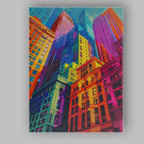 Vibrant Colourful Downtown Skyscrapers Urban Cityscape Canvas Wall Art Print Decor Picture Ready to Hang