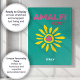 Retro Sunshine Amalfi Coast Italy Travel Poster Canvas Wall Art Print Decor Picture Ready to Hang