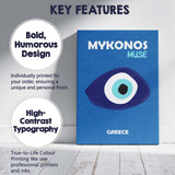 Minimal Evil Eye Mykonos Muse Greece Travel Poster Canvas Wall Art Print Decor Picture Ready to Hang
