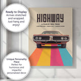 Retro Classic Muscle Car Highway Movie Poster Style Canvas Wall Art Print Decor Picture Ready to Hang