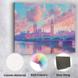 Dreamy London Big Ben Westminster Sunset Cityscape Canvas Wall Art Print Decor Picture Ready to Hang