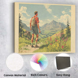 Retro Mountain Hiking Adventure Landscape Travel Poster Canvas Wall Art Print Decor Picture Ready to Hang