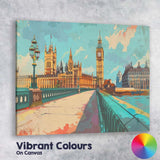 Scenic London England Westminster Bridge Big Ben Cityscape Travel Poster Canvas Wall Art Print Decor Picture Ready to Hang