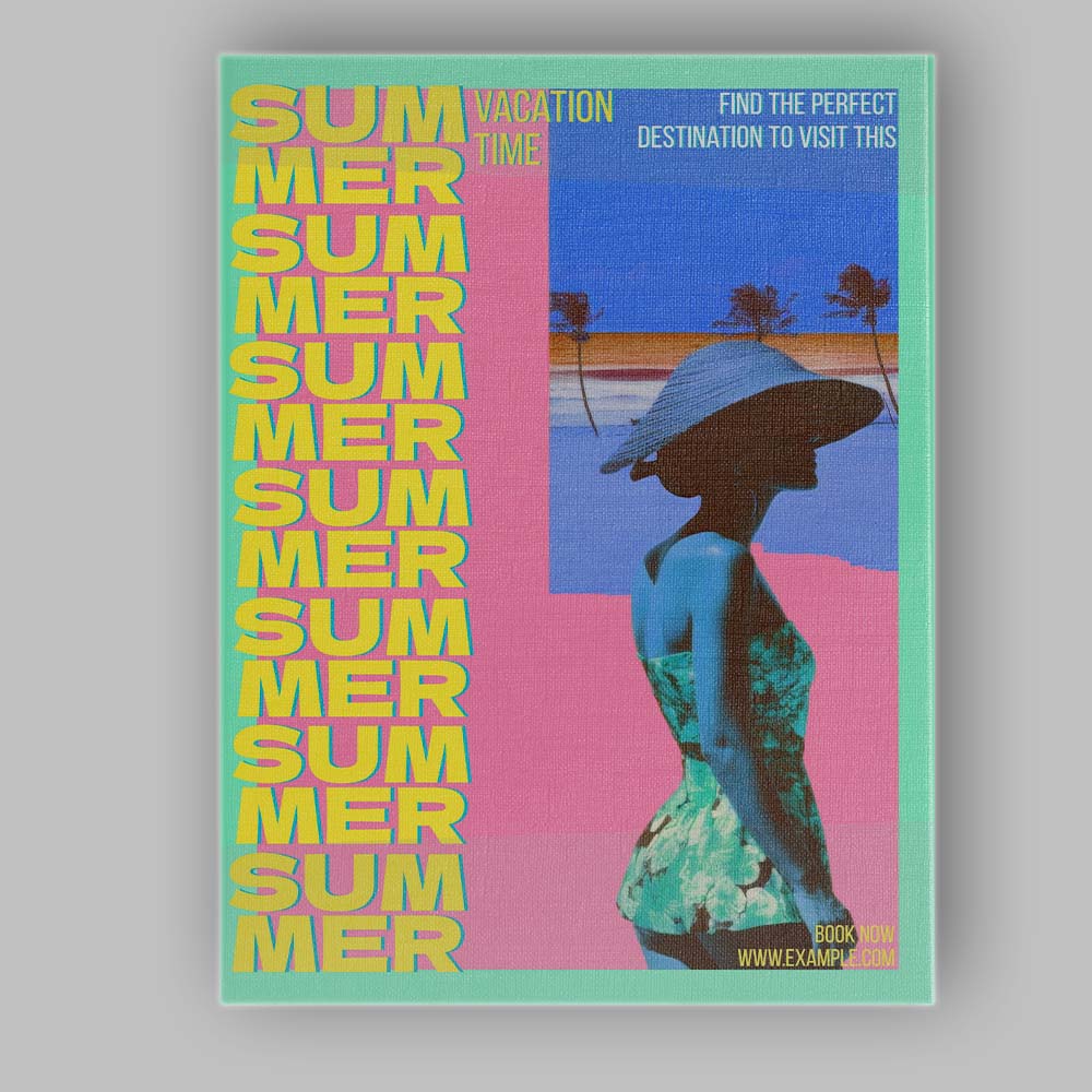 Retro Summer Vacation Beach Fashion Travel Poster Canvas Wall Art Print Decor Picture Ready to Hang