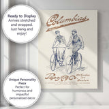 Antique Columbia Safety Bicycle Victorian Cycling Advertisement Canvas Wall Art Print Decor Picture Ready to Hang