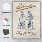 Antique Columbia Safety Bicycle Victorian Cycling Advertisement Canvas Wall Art Print Decor Picture Ready to Hang