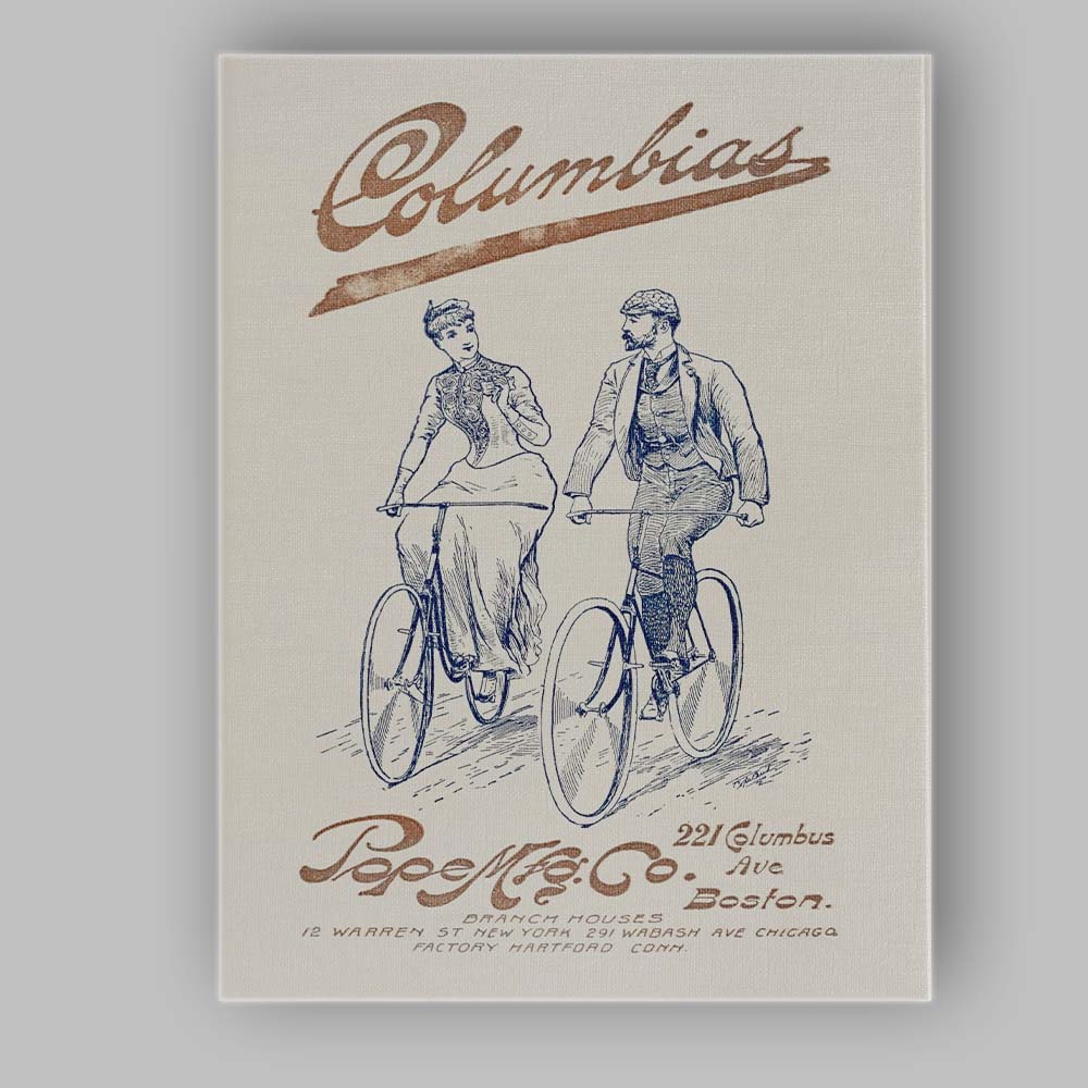 Antique Columbia Safety Bicycle Victorian Cycling Advertisement Canvas Wall Art Print Decor Picture Ready to Hang