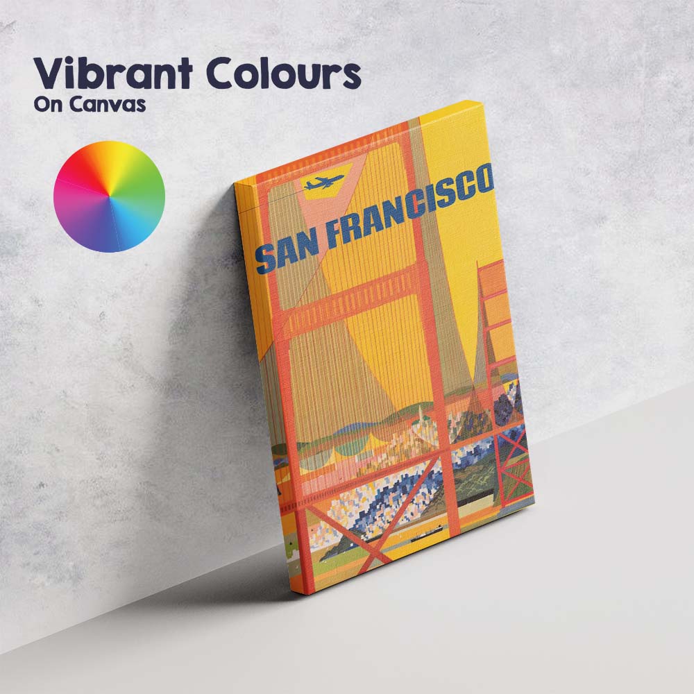 Modern San Francisco Golden Gate Bridge Travel Poster Canvas Wall Art Print Decor Picture Ready to Hang