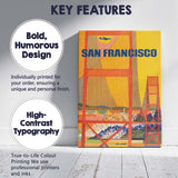 Modern San Francisco Golden Gate Bridge Travel Poster Canvas Wall Art Print Decor Picture Ready to Hang