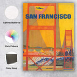 Modern San Francisco Golden Gate Bridge Travel Poster Canvas Wall Art Print Decor Picture Ready to Hang