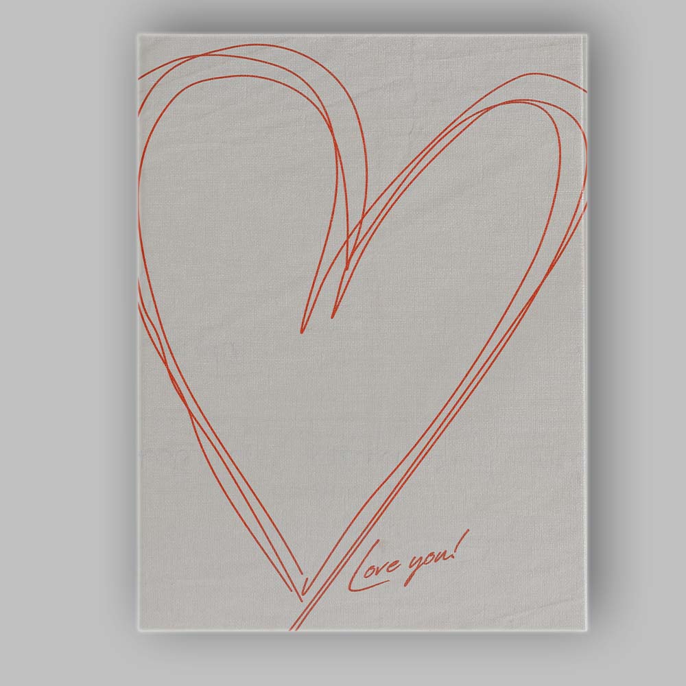 Minimalist Red Heart Line Drawing Love Quote Canvas Wall Art Print Decor Picture Ready to Hang