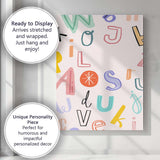 Colourful Abstract Alphabet Letters Typography Pattern Canvas Wall Art Print Decor Picture Ready to Hang