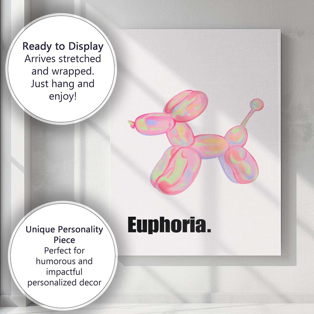 Pastel Balloon Dog Pop Art Illustration Canvas Wall Art Print Decor Picture Ready to Hang
