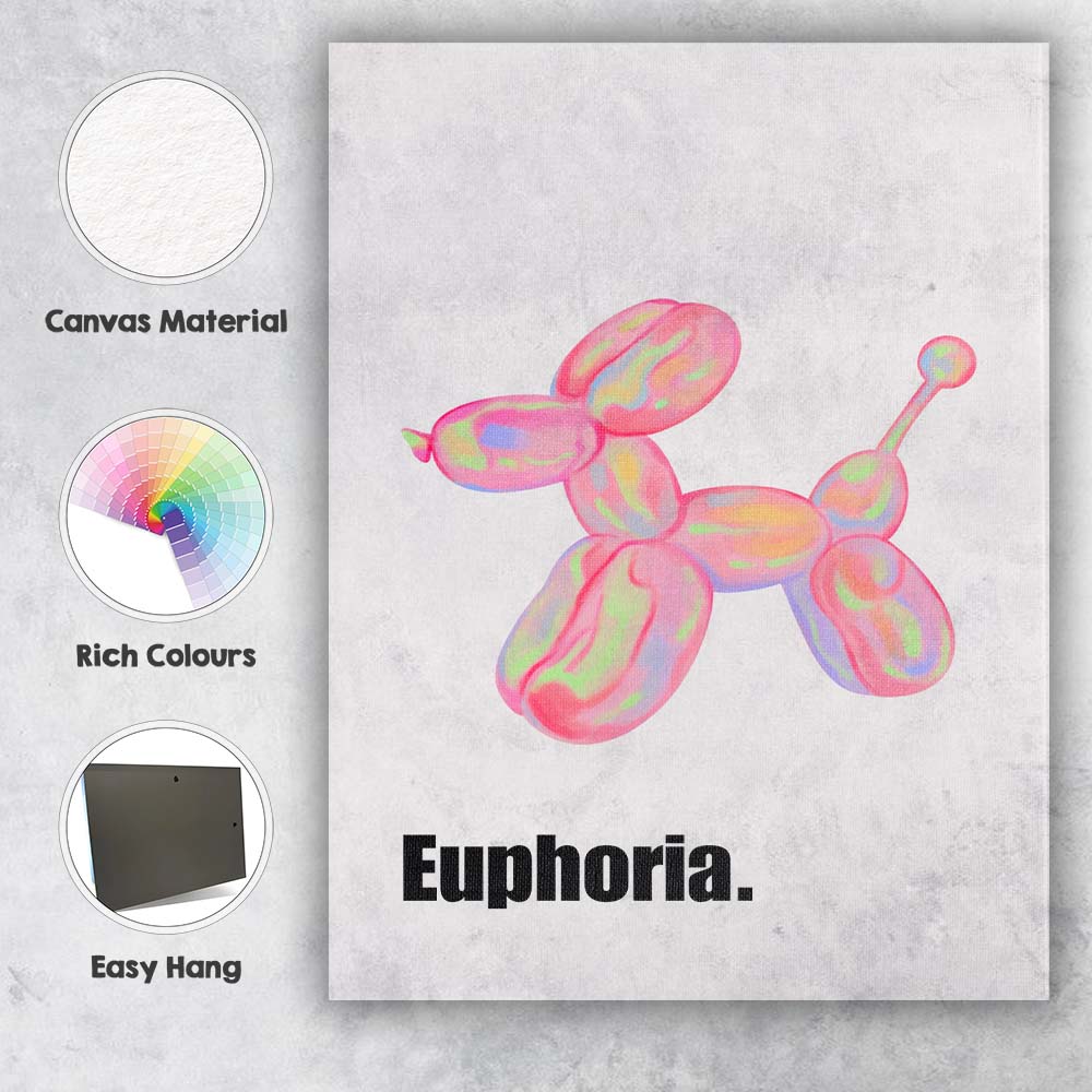 Pastel Balloon Dog Pop Art Illustration Canvas Wall Art Print Decor Picture Ready to Hang