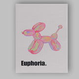 Pastel Balloon Dog Pop Art Illustration Canvas Wall Art Print Decor Picture Ready to Hang