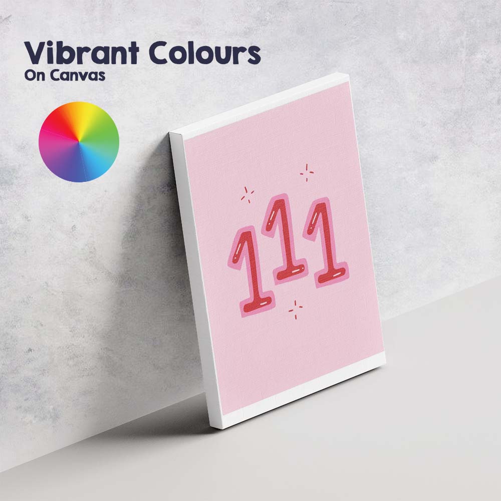 Pink Angel Number 111 Spiritual Numerology Poster Canvas Wall Art Print Decor Picture Ready to Hang
