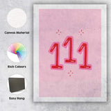 Pink Angel Number 111 Spiritual Numerology Poster Canvas Wall Art Print Decor Picture Ready to Hang