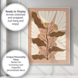 Neutral Beige Daisy Wildflower Botanical Illustration Canvas Wall Art Print Decor Picture Ready to Hang