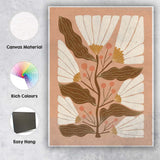 Neutral Beige Daisy Wildflower Botanical Illustration Canvas Wall Art Print Decor Picture Ready to Hang