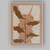Neutral Beige Daisy Wildflower Botanical Illustration Canvas Wall Art Print Decor Picture Ready to Hang