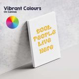 Cool People Live Here Retro Yellow Typography Quote Canvas Wall Art Print Decor Picture Ready to Hang