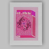 Pink Tiger Love Matchbox Valentine Illustration Canvas Wall Art Print Decor Picture Ready to Hang