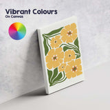 Mustard Yellow Floral Botanical Illustration Canvas Wall Art Print Decor Picture Ready to Hang