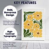 Mustard Yellow Floral Botanical Illustration Canvas Wall Art Print Decor Picture Ready to Hang
