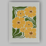 Mustard Yellow Floral Botanical Illustration Canvas Wall Art Print Decor Picture Ready to Hang